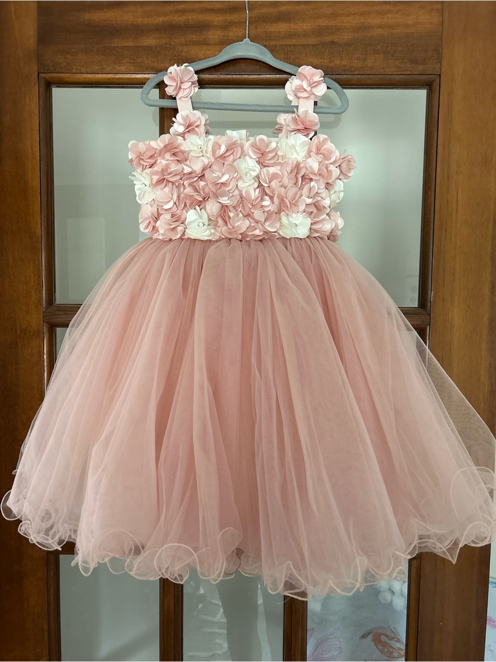 Rose Campanula Blush Pink and White Tulle Party Dress